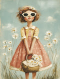 Retro Sunshine Girl Journal