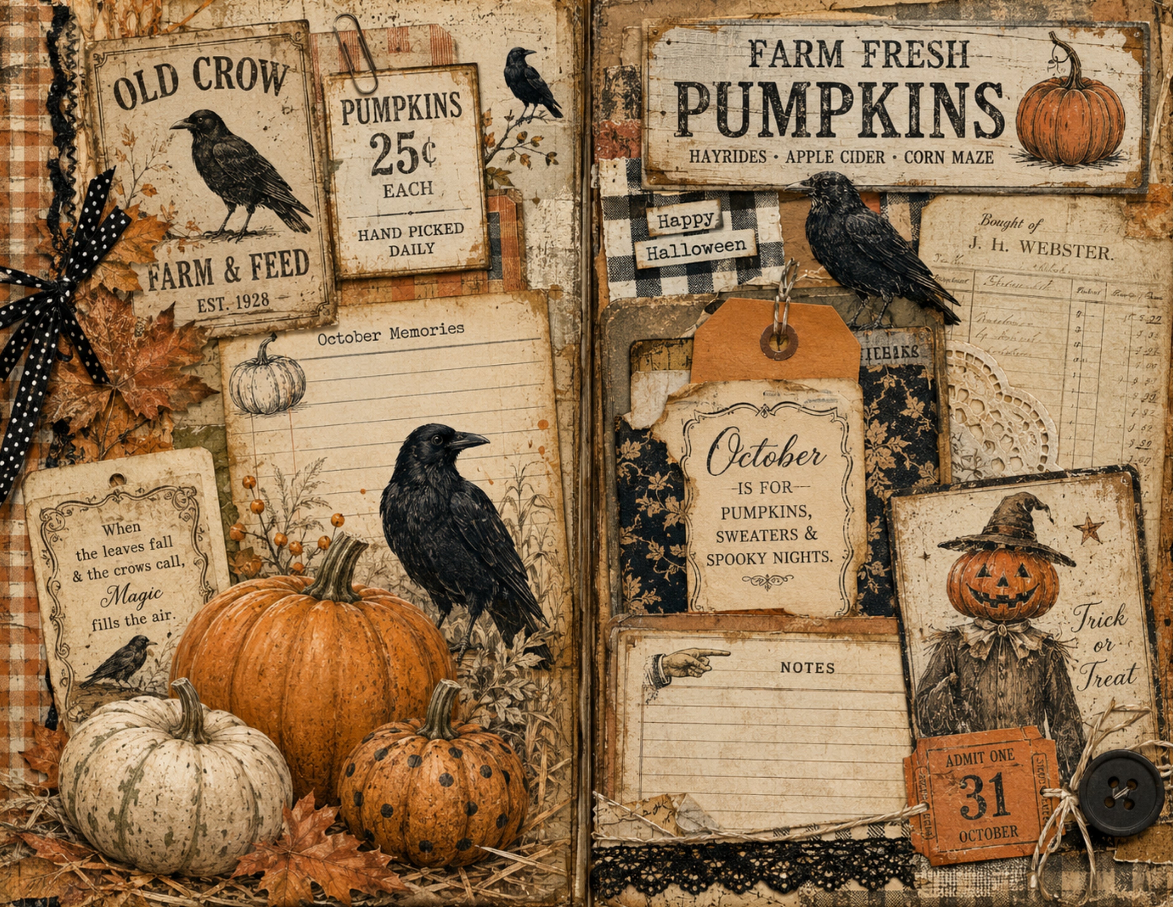 Halloween Crows Journal