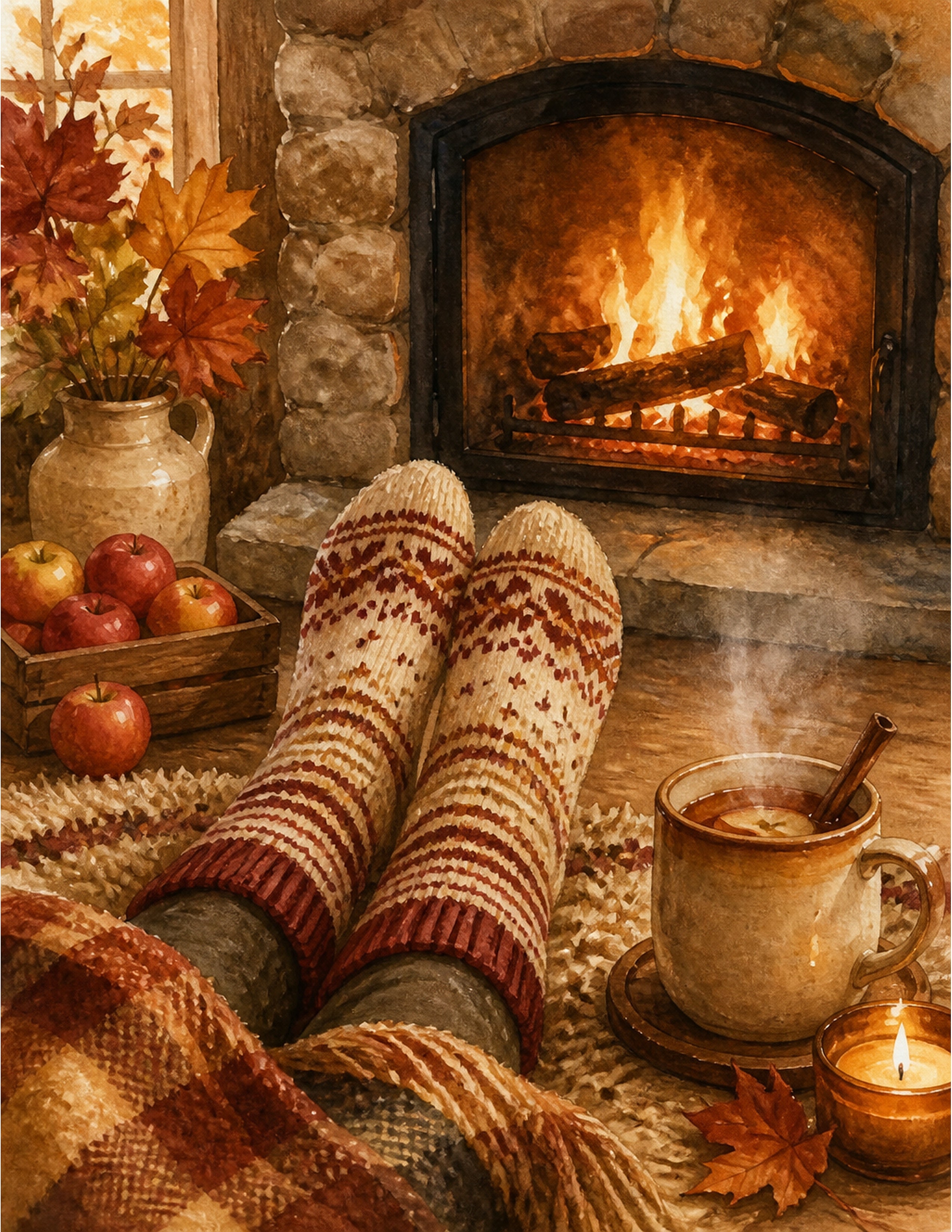 Cozy Toes & Warm Cider 1 Month Planner