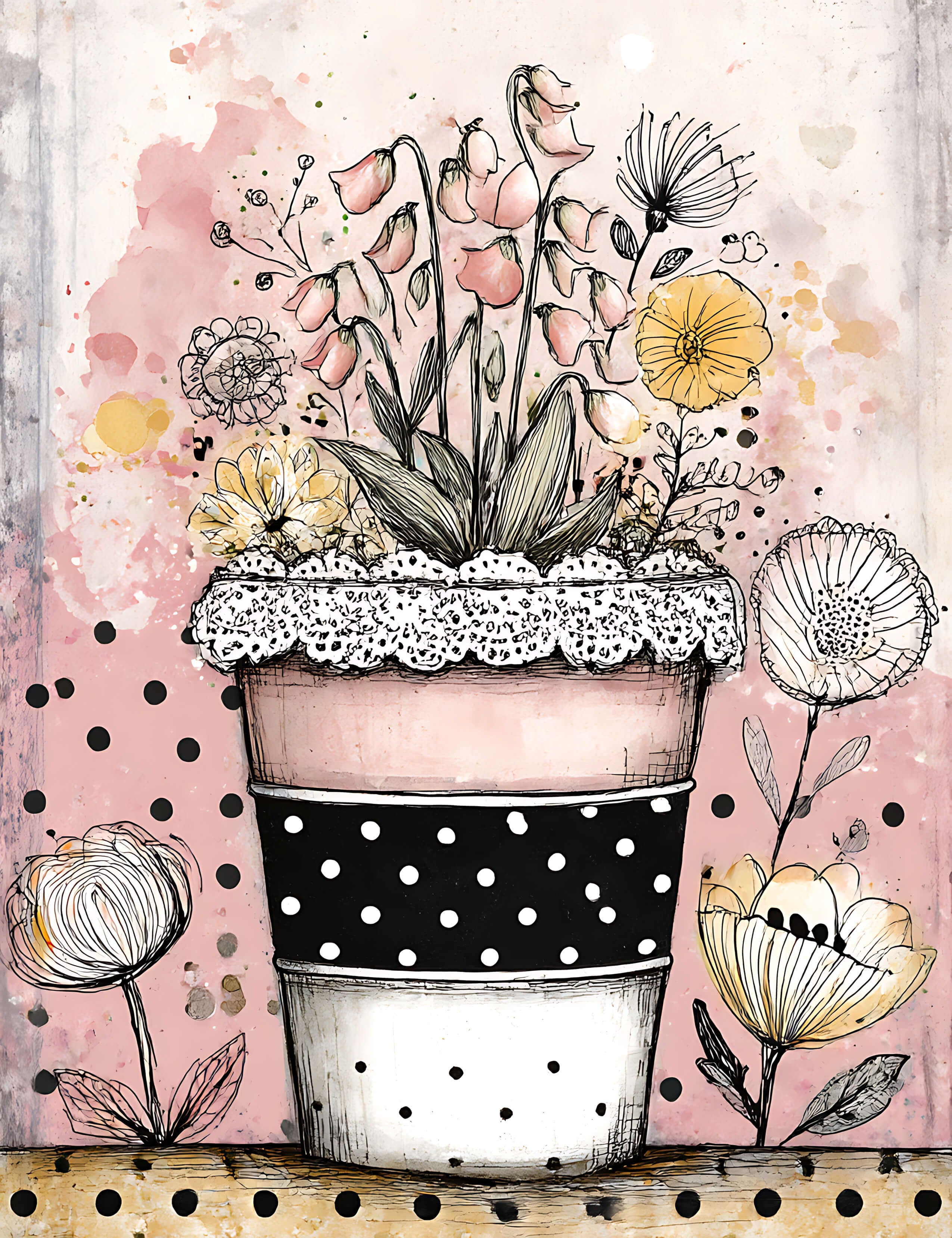 Whimsy Flower Pot 3 Month Planner